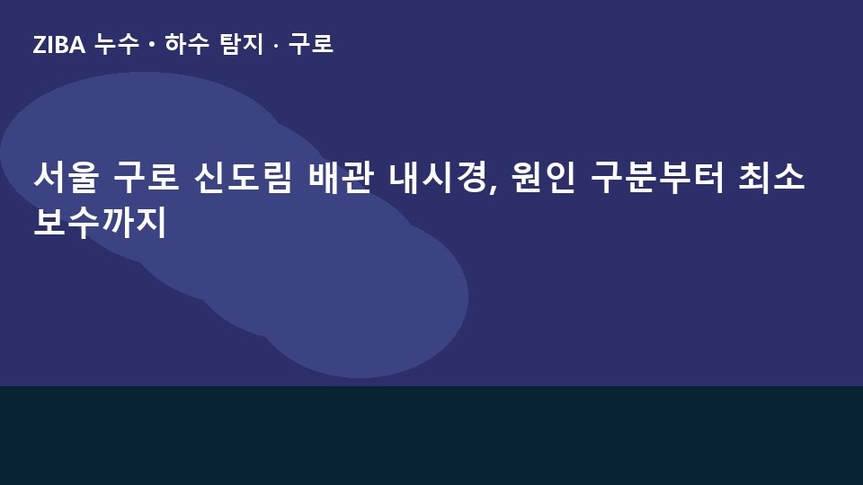서울 구로 신도림 배관 내시경, 원인 구분부터 최소 보수까지