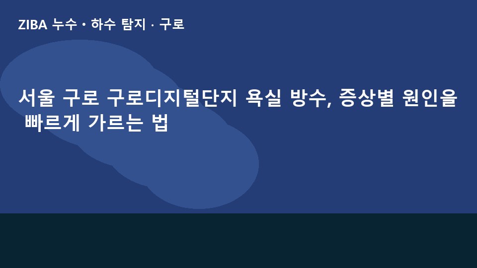 서울 구로 구로디지털단지 욕실 방수, 증상별 원인을 빠르게 가르는 법
