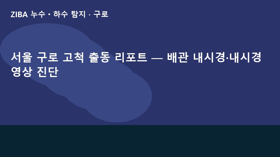 서울 구로 고척 출동 리포트 — 배관 내시경·내시경 영상 진단