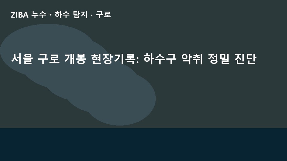 서울 구로 개봉 현장기록: 하수구 악취 정밀 진단