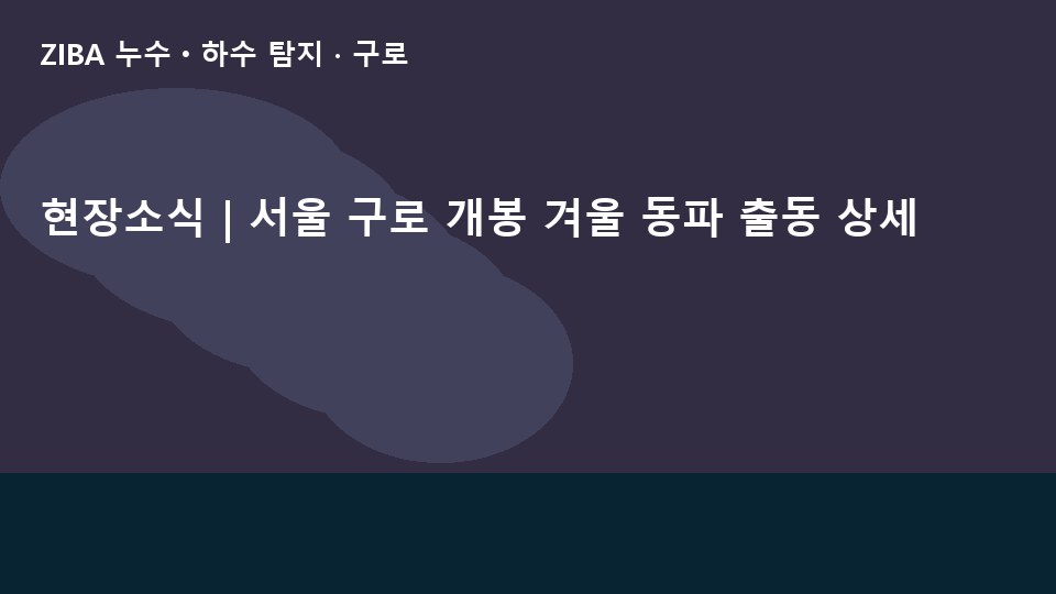 현장소식 | 서울 구로 개봉 겨울 동파 출동 상세